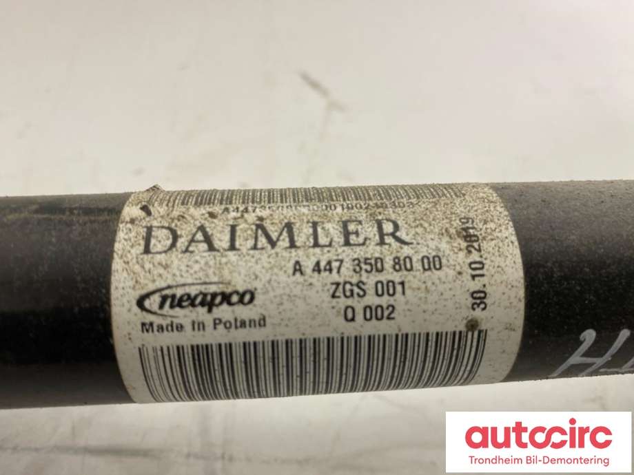 Drivaksel høyre bak, diesel/automat til Mercedes Vito 2014-->> (W447) (W447) (..|A4473508000|A 447 350 80 00|)
