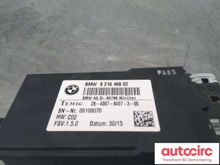 Styreenhet sete til BMW X5 2013-2018 (F15) (F15) (TEMIC|921646802|61357490465|)