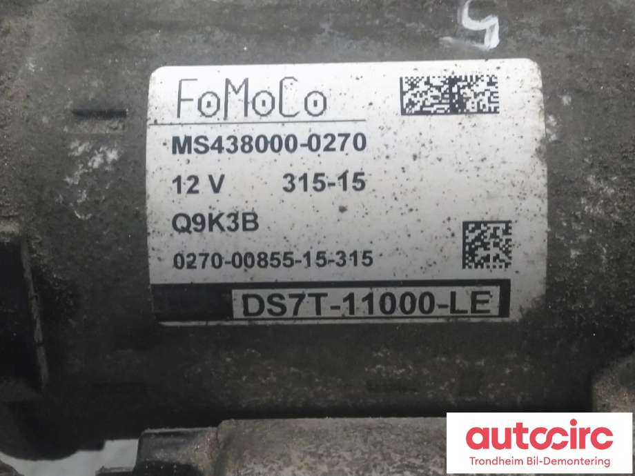 Starter diesel til Ford Mondeo 2014-2019 (Type V, Fase 1)  (FOMOCO|DS7T-11000-LE|1870892|RMDS7T-11000-LE| 2415036)