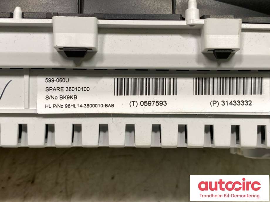 Instrumentpanel til Volvo XC60 2014-2017 (Type I, Fase 2)  (VOLVO|36003011|)