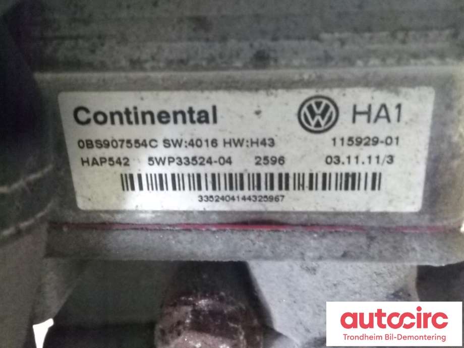Kardang klokke bak til VW Sharan 2000-2010 (Type I, Fase 2)  (..|02D525010AJ|02D 525 010 AJ|)