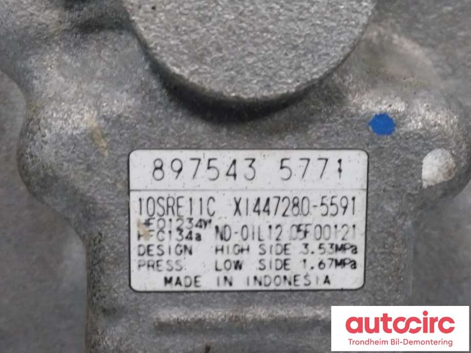 Aircondition kompressor til Isuzu D-Max 2021-->> (Type III)  (DENSO|897543-5771|8975435771|10SRE11C| 447280-5591)