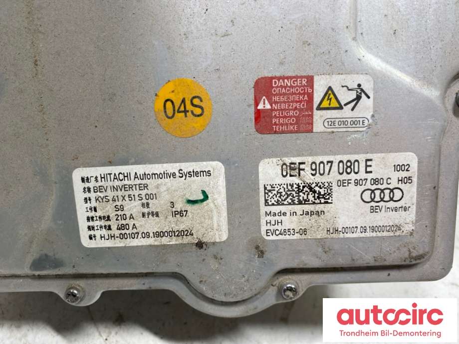Inverter elbil til Audi e-tron 2018-->>  (HITACHI|0EF907080E|0EF907080H|0EF907080C)