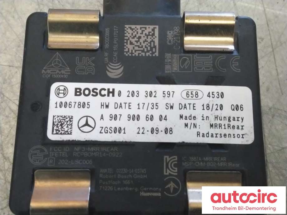 Sensor radar til Mercedes Sprinter 2018-->> (907/910) (907/910) (BOSCH|A9079006004|0203302597|)