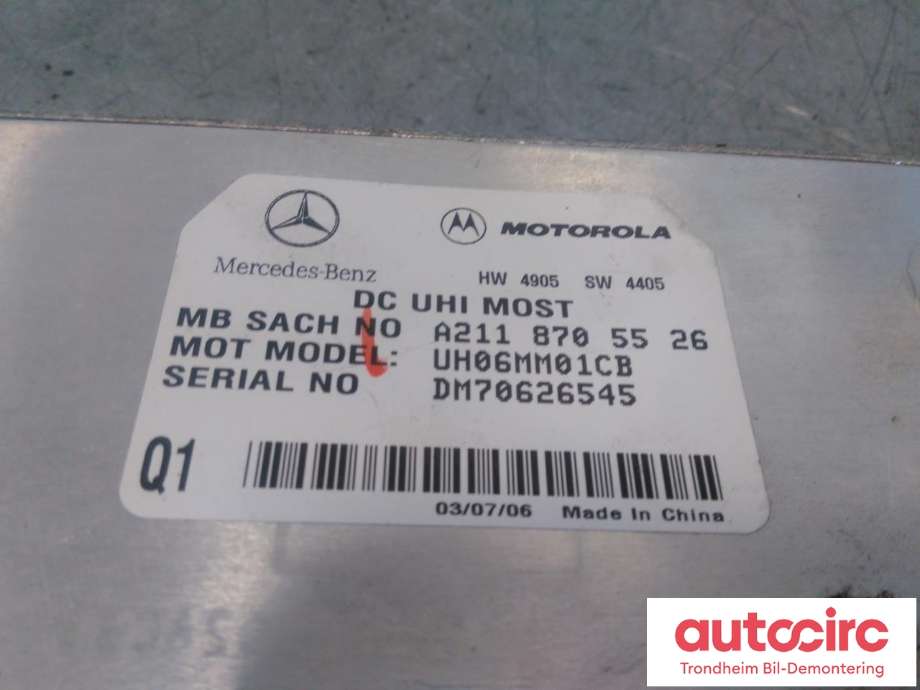 Styreenhet bluetooth til Mercedes GL 2006-2012 (X164) (X164) (MOTOROLA|A2118705526|A2118703926|)