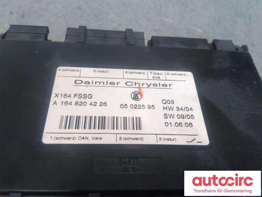Styreenhet sete til Mercedes GL 2006-2012 (X164) (X164) (...|A1648204226|A1648703726|)
