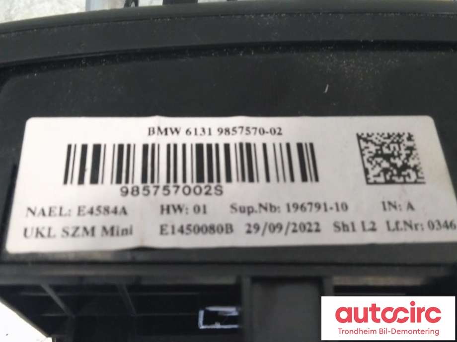 Bryter start/stopp til Mini One/Cooper 2014-->> (F54-57) (F54-57) (BMW|9857570|61319857570|)