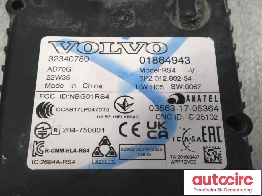 Sensor blindsone til Polestar 2 2020-->>  (VOLVO|32340780|)