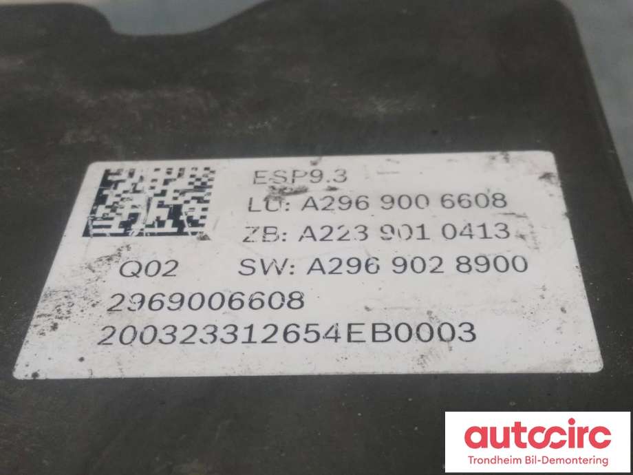 ABS sentral til Mercedes EQS SUV 2022-->> (X296) (X296) (BOSCH|A2969006608|A2149001907|A 214 900 19 07| A 296 900 66 08| 0265298083| 0265956796)