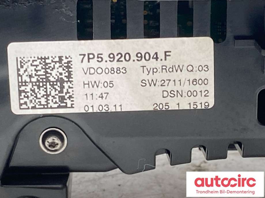 Instrumentpanel til Porsche Cayenne 2010-2017 (92A) (92A) (VDO|95864114410|95864114411|7P5.920.904.F)