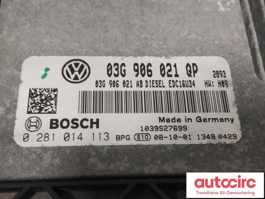 Styreenhet motor til Škoda Superb 2008-2015 (Type II)  (BOSCH|03G906021QP|0281014113|)