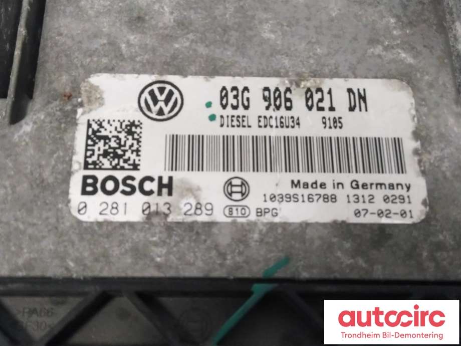 Styreenhet motor til Škoda Octavia 2005-2008 (Type II, Fase 1)  (BOSCH|03G906021DN|0281013289|)