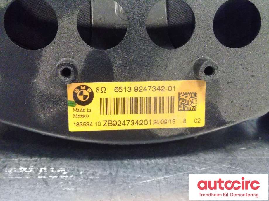Bilstereo høyttaler til BMW X5 2013-2018 (F15) (F15) (..|65139247342|65 13 9 247 342|)