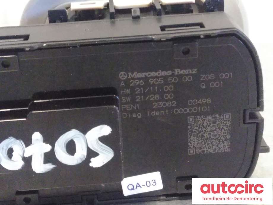 Bryter diverse til Mercedes EQS SUV 2022-->> (X296) (X296) (..|A2969055000|A 296 905 50 00|)