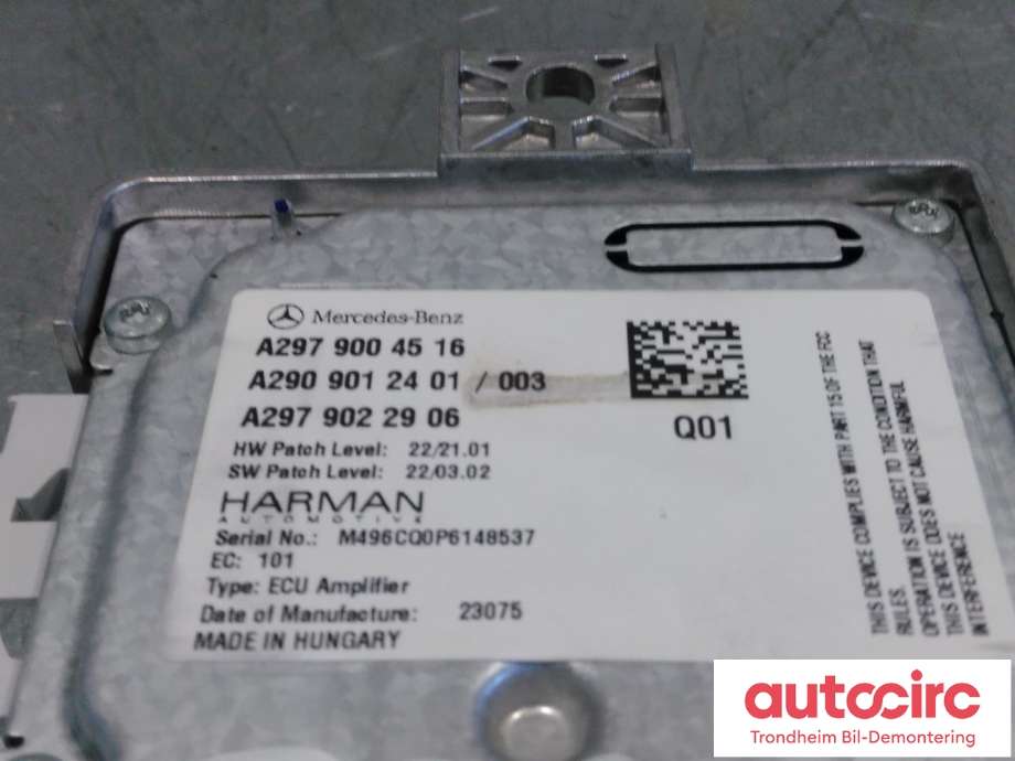 Styreenhet diverse til Mercedes EQS SUV 2022-->> (X296) (X296) (..|A2979004516|A 297 900 45 16|)