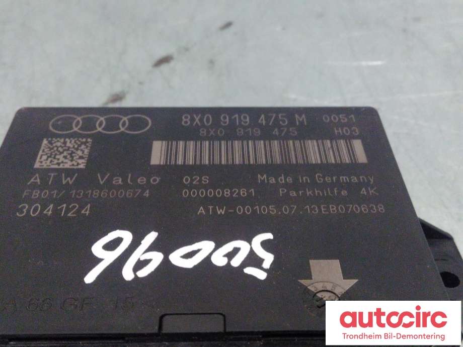 Styreenhet parkering til Audi Q3 2011-2014 (Type I, Fase 1)  (VALEO|8X0919475M|8X091947AE|8X0 919 475 AE| 8X0 919 475 M| 304124)