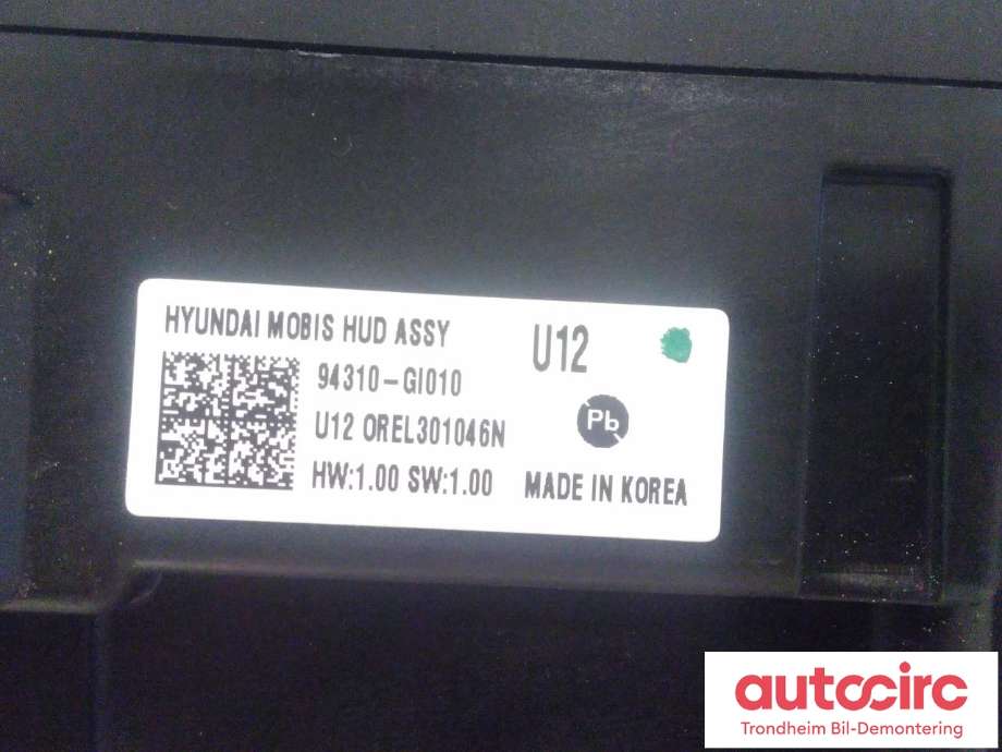 Instrument head-up display (HUD) til Hyundai Ioniq 5 2021-->> (...|94310GI010|)