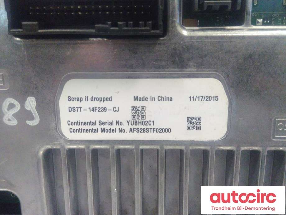 Bilstereo navigasjon skjerm til Ford Mondeo 2014-2019 (Type V, Fase 1)  (...|DS7T-18B955-FB|5308885|)