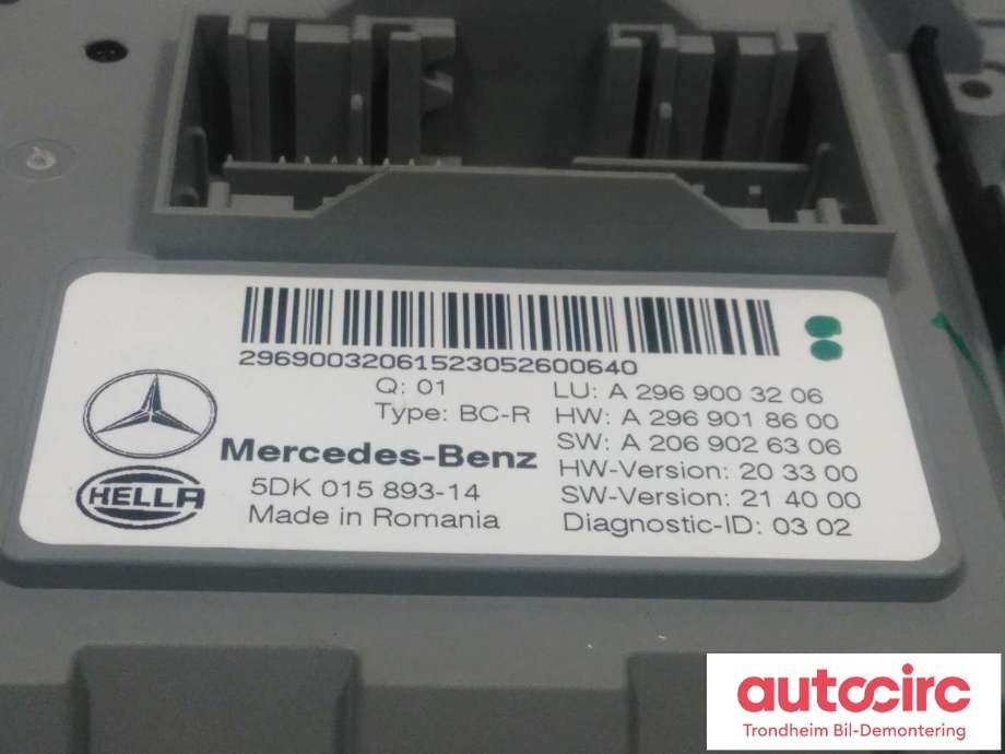 Styreenhet (SAM - Signal Acquisition Module) til Mercedes EQS SUV 2022-->> (X296) (X296) (HELLA|A2969003206|A2979005416|5DK015893-14)
