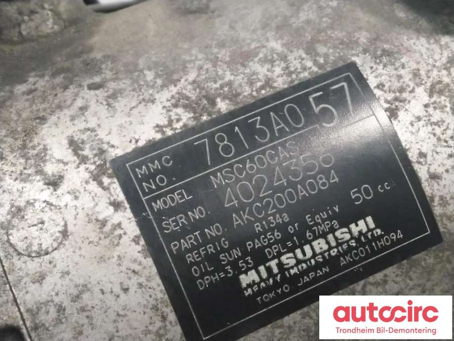 Aircondition kompressor til Mitsubishi Lancer 2008-2017  (...|7813A057|AKC200A084|)