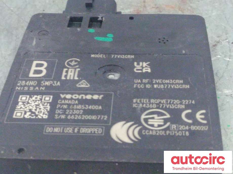 Sensor blindsone til Nissan Ariya 2022-->> (HØYRE, BAK|284N0-5MP3A|284N05MP3A|)