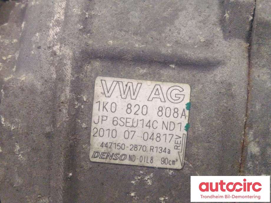 Aircondition kompressor til VW Passat 2011-2015 (B7) (B7) (DENSO|1K0820808A|1K0820808AX|447150-2870)