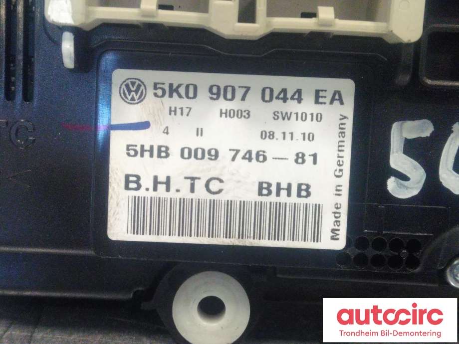 Varmeapparat betjening til VW Golf VI 2008-2012  (BHTC|5K0907044EA|5K0 907 044 EA|5HB009746-81)