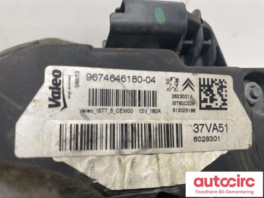 Dynamo diesel til Peugeot 2008 2013-2019 (Type I)  (VALEO|9674646180|1625944580|)