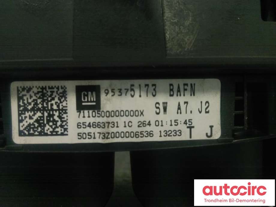 Instrumentpanel til Opel Mokka 2012-2016 (Type I, Fase 1)  (VDO|95375173|A2C90117600|)