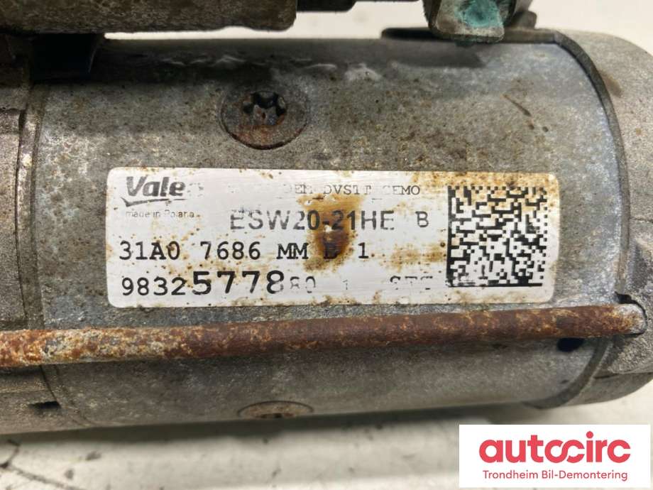 Starter diesel til Toyota Proace City 2020-->> (VALEO|SU001A8161|SU001B3050|9832577880)