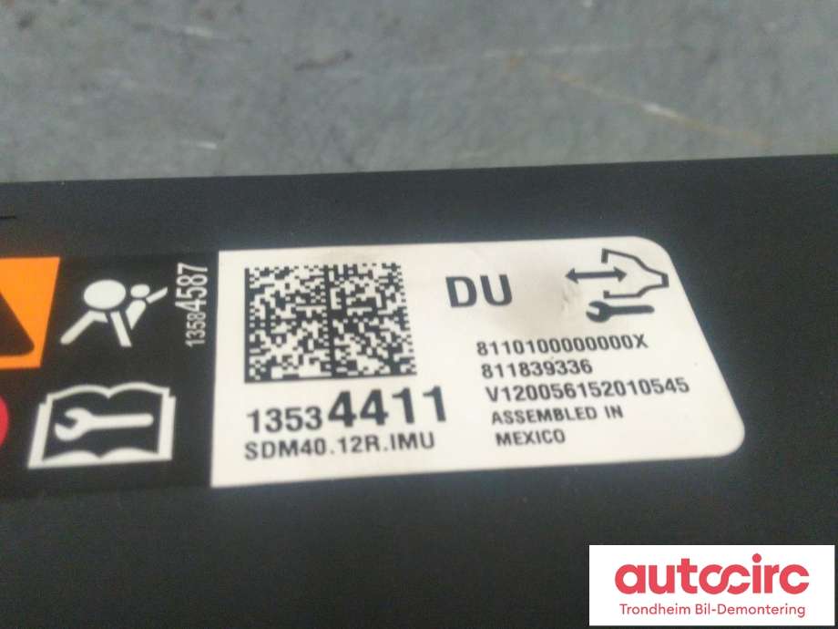 Styreenhet airbag hovedsensor til Chevrolet Silverado 2019-->> (GM|13534411|13524234|)