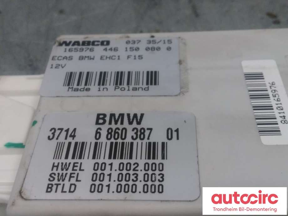 Styreenhet nivå/luftfjæring til BMW X5 2013-2018 (F15) (F15) (WABCO|6860387|37146860387|37 14 6 860 387)