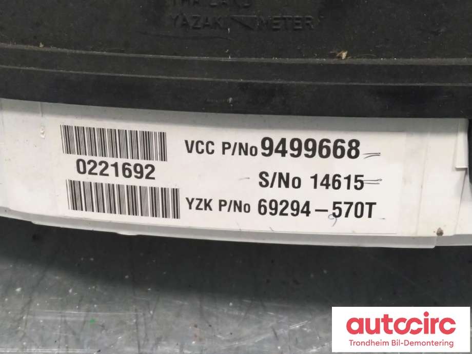 Instrumentpanel til Volvo S80 1998-2006 (Type I)  (..|9499668|8251281|)