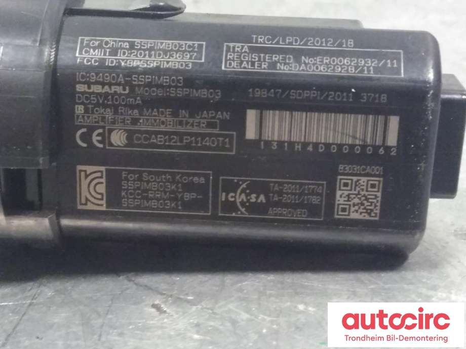 Bryter start/stopp til Toyota GT86 2012-->>  (...|SU00304491|SU00308272|)