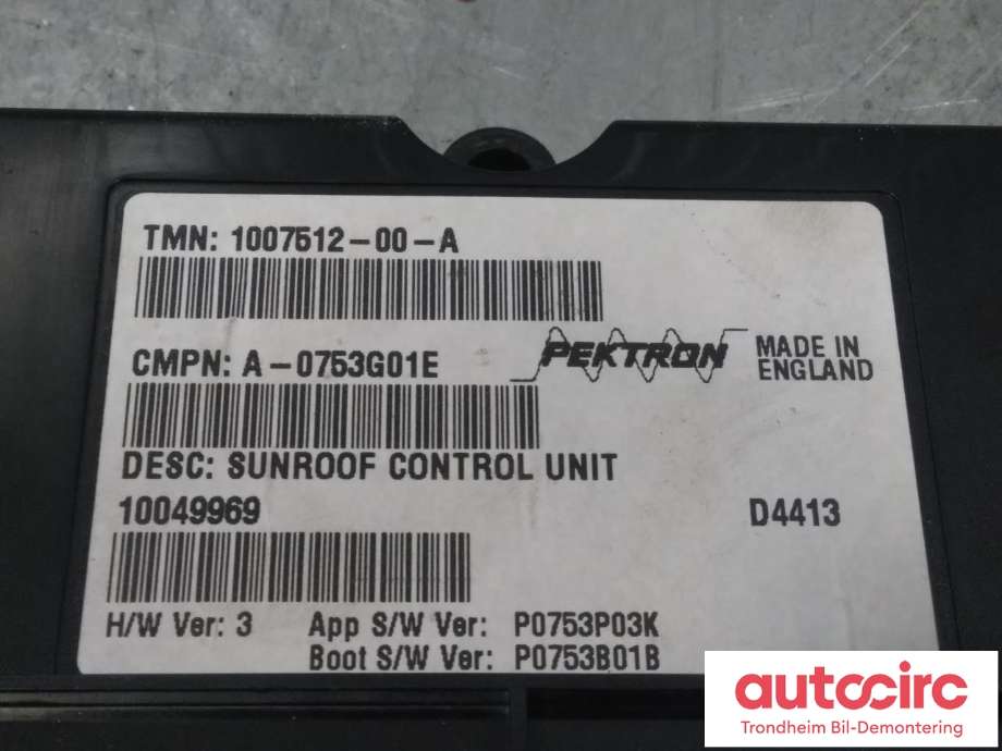 Styreenhet takluke til Tesla Model S 2013-2016 (Fase 1)  (PEKTRON|1007512-00-A|A-0753G01E|)