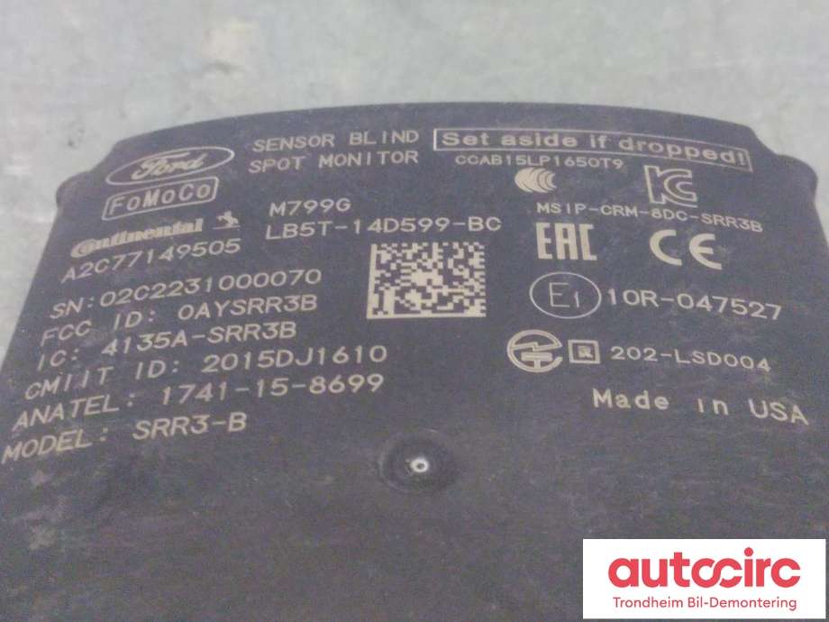 Sensor blindsone til Ford Explorer 2020-->> (VENSTRE BAK|LB5T-14D599-BC|2523974|)