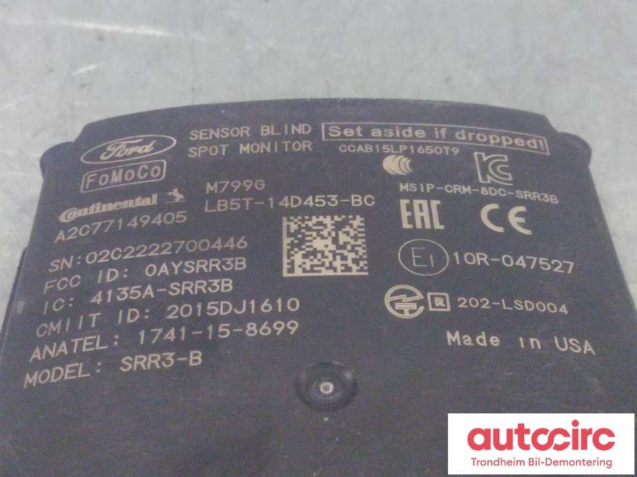 Sensor blindsone til Ford Explorer 2020-->>  (HØYRE BAK|2524322|LB5T-14D453-BC|)