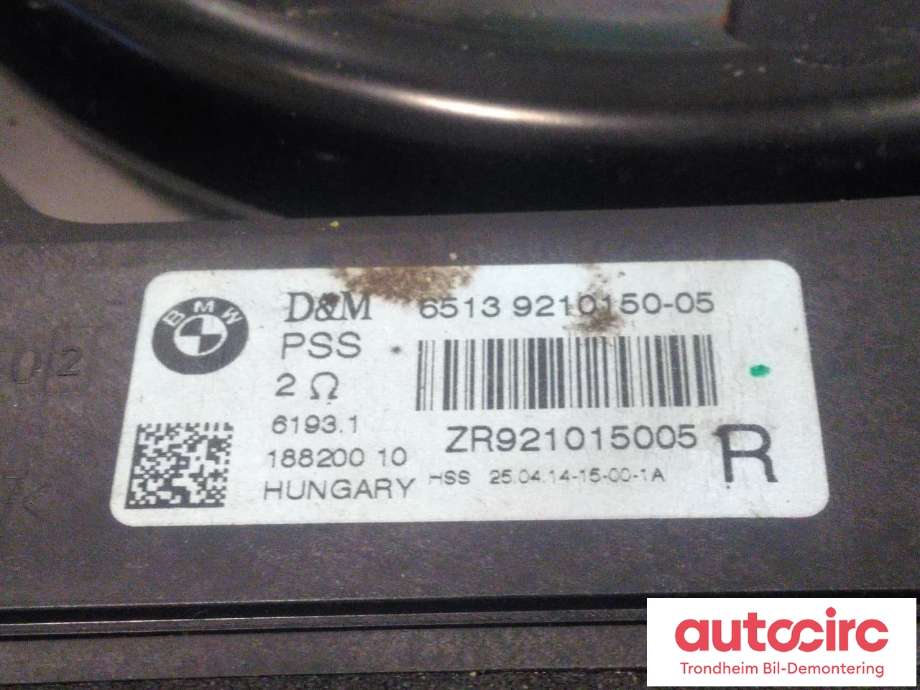 Bilstereo høyttaler til BMW 1-Serie 2011-2015 (Fase 1) (F20/F21) (F20/F21) (PSS|9210150|65139210150|)