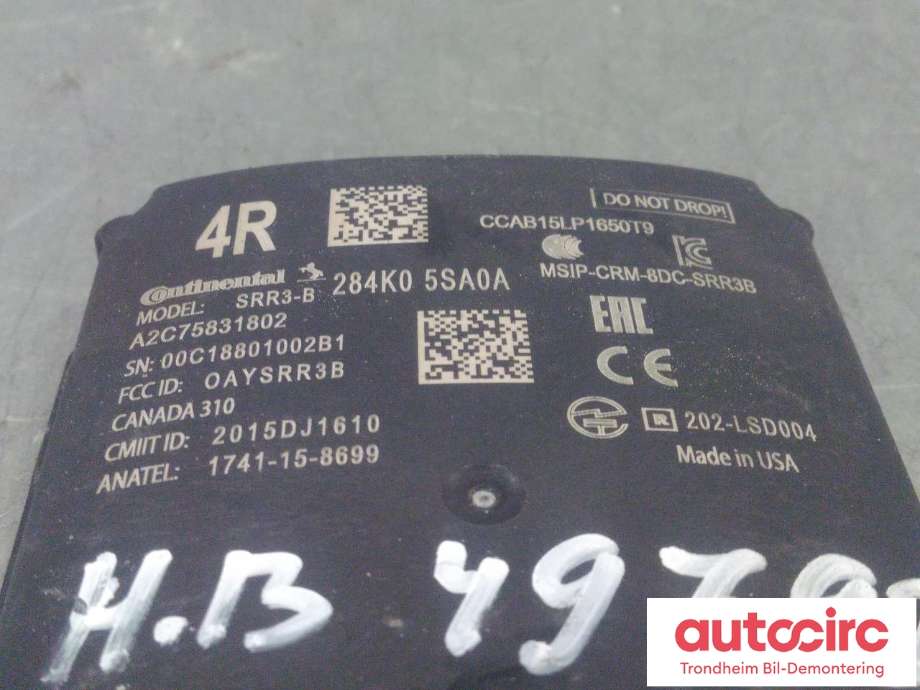Sensor blindsone til Nissan Leaf 2018-->> (Type II) (CONTINENTAL|284K0-5SA0A|284K05SA0A|A2C75831804)