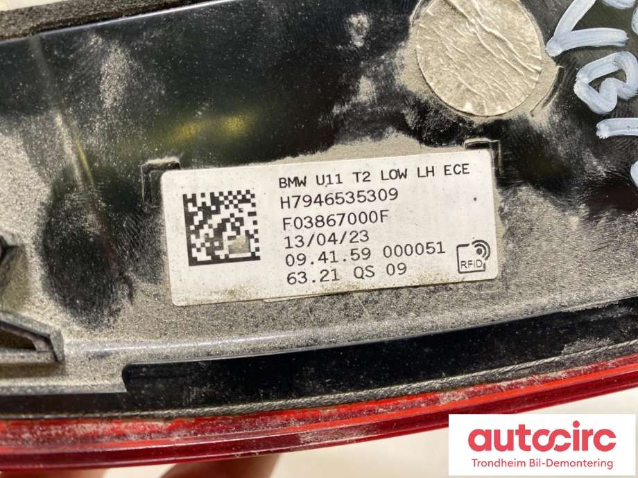 Baklykt venstre indre til BMW iX1 2023-->> (U11) (U11) (..|9465353|63219465353|63 21 9 465 353)