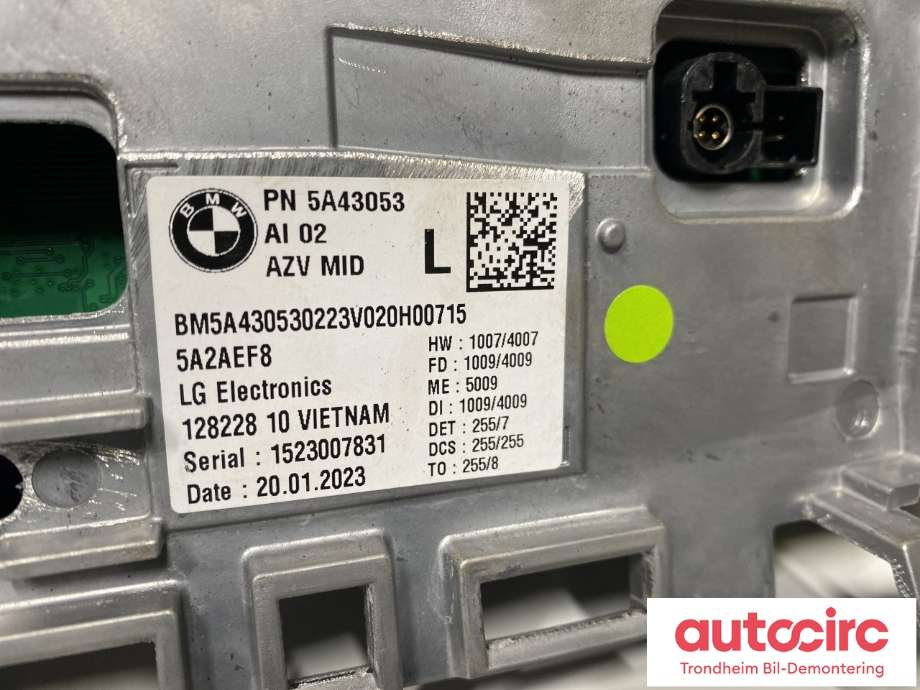 Instrument kjørecomputer til BMW iX1 2023-->> (U11) (U11) (..|65 50 5 A79 110|)