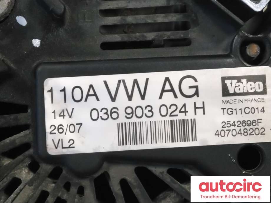 Dynamo til VW Golf V, Combi 2003-2008  (VALEO|036903024H|TG11C014|)