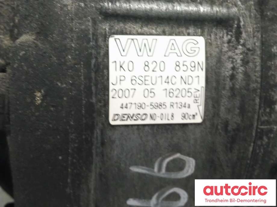 Aircondition kompressor til VW Golf V, Combi 2003-2008  (DENSO|1K0820859N|1K0820859T|447190-5985)