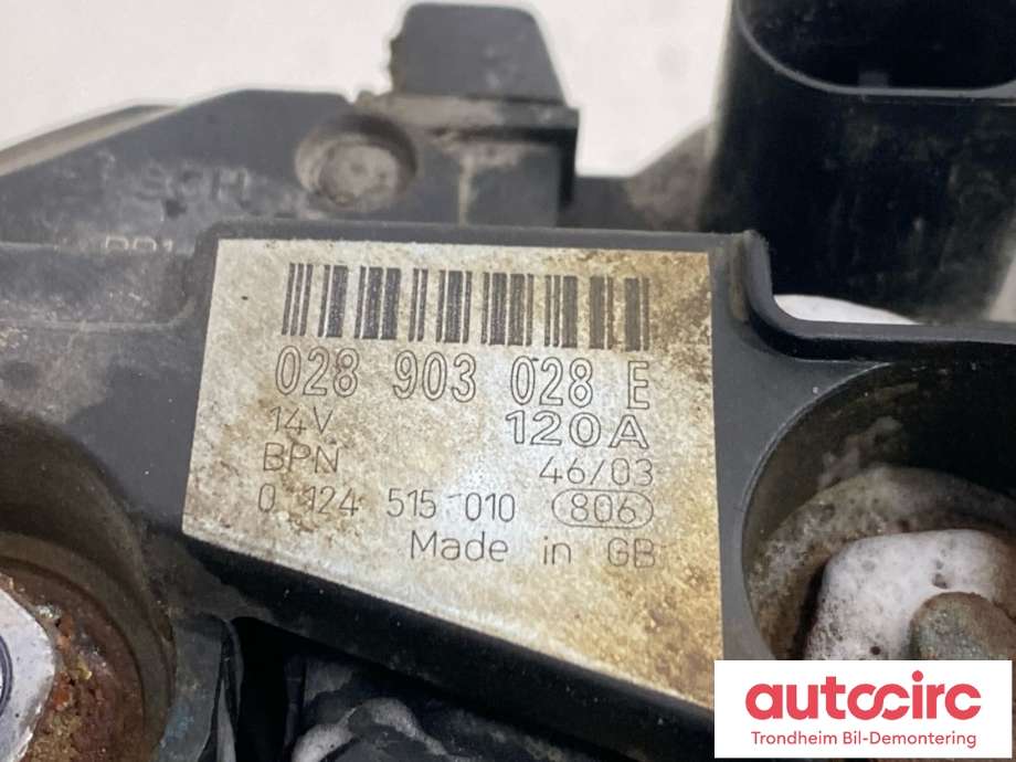 Dynamo diesel til VW Transporter / Caravelle 2003-2009 (Fase 1) (T5) (T5) (BOSCH|038903018Q|038903018QX|)