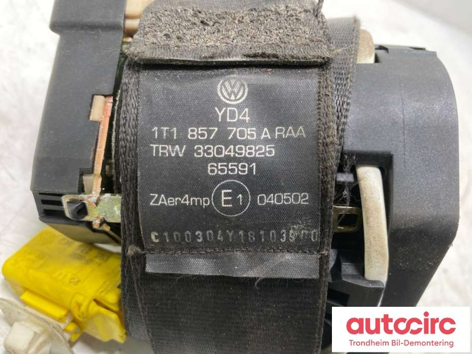 Sikkerhetsbelte foran venstre til VW Touran 2003-2006 (Type I, Fase 1) (1T1 857 705 A|)