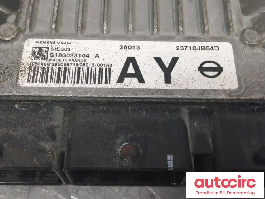 Styreenhet motor til Nissan Qashqai 2007-2010 (Type I, Fase 1)  (SIEMENS/VDO|23710JD54D|S180033104A|)