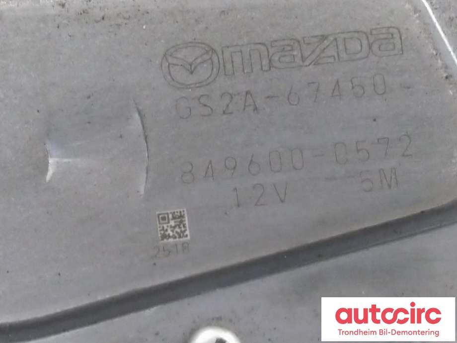 Viskermotor bakrute til Mazda 6 2010-2013 (Type II, Fase 2)  (DENSO|GS2A-67450|GS2A-67-450|849600-0572)