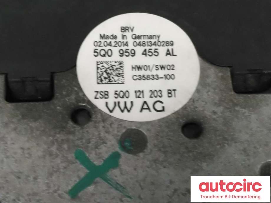 Kjølevifte elektrisk til Audi A3 2012-2016 (Type III, Fase 1) (...|5Q0959455AL|5Q0121203G|5Q0121203DD)