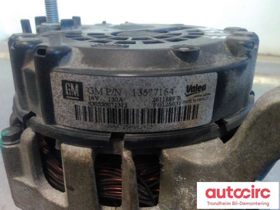 Dynamo til Opel Mokka 2012-2016 (Type I, Fase 1)  (VALEO|13577154|FG12S031|13588289| 13597226)