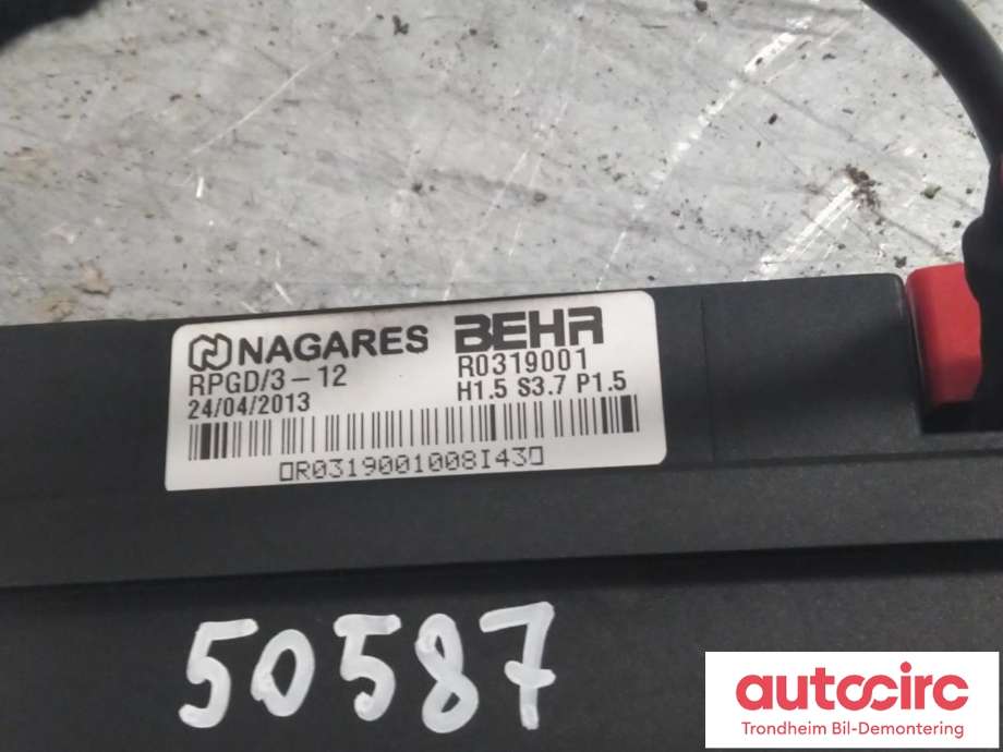 Varmeapparat ekstravarmer til Opel Mokka 2012-2016 (Type I, Fase 1)  (BEHR|13290438|95920168|42495434| 94550381)